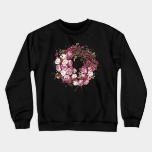 Chic and romantic Peonies rose wreath Crewneck Sweatshirt